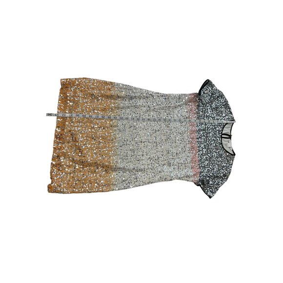 Diane Von Furstenberg Sequin Ombre Mini Dress Black/Gold Short Sleeve Womens 4 - Picture 10 of 10